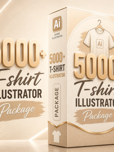 باكدج تصاميم التيشيرتات الاحترافية للإليستريتور – أكثر من 5000 تصميم مميز